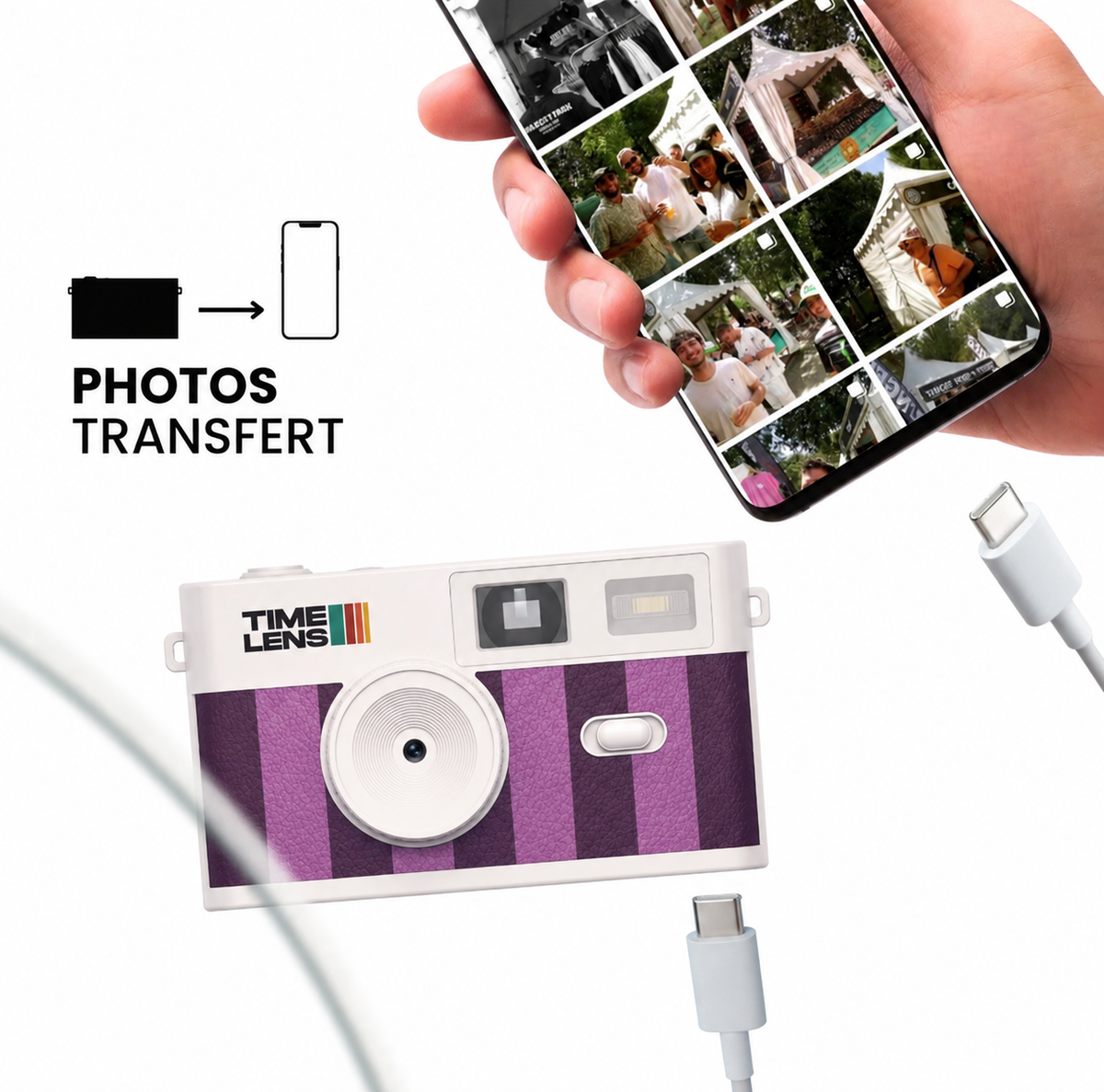 TimeLens Retro Skaitmeninis Fotoaparatas – Be Ekrano, USB-C, 8 MP